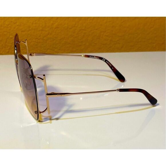 Salvatore FERRAGAMO SF202S Full Rim Extra Large Geometric Frames with Rose Gold main image 11